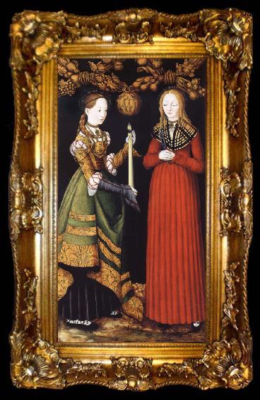 framed  CRANACH, Lucas the Elder Saints Genevieve and Apollonia, ta009-2
